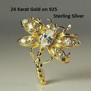 NWT dragonfly brooch 925 sterling silver pin